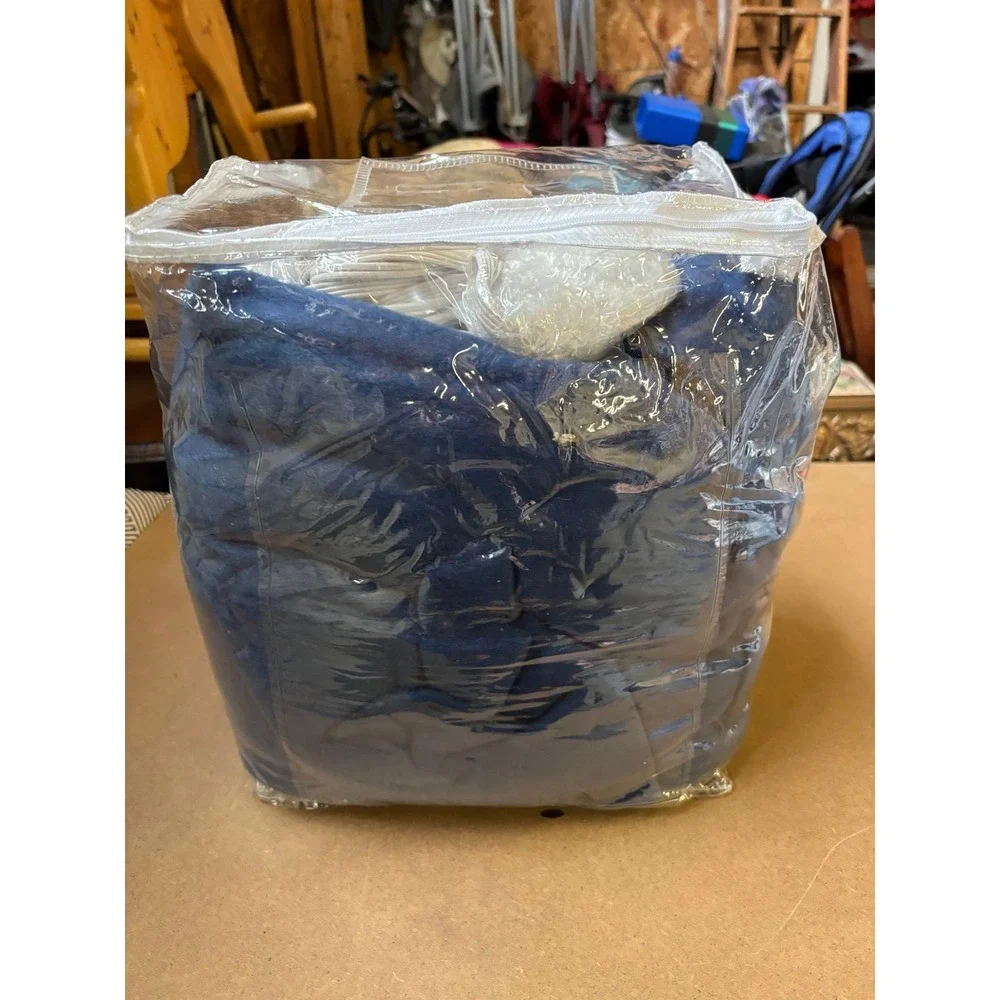 Sunbeam Quilted Fleece Electric Heated Blanket - Queen - Blue - New